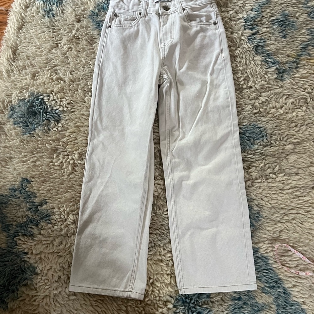 Calvin Klein White Straight-Leg Jeans